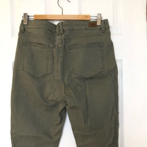 Jordache high-waist jeans, army green, size 8 - Picture 4 of 7